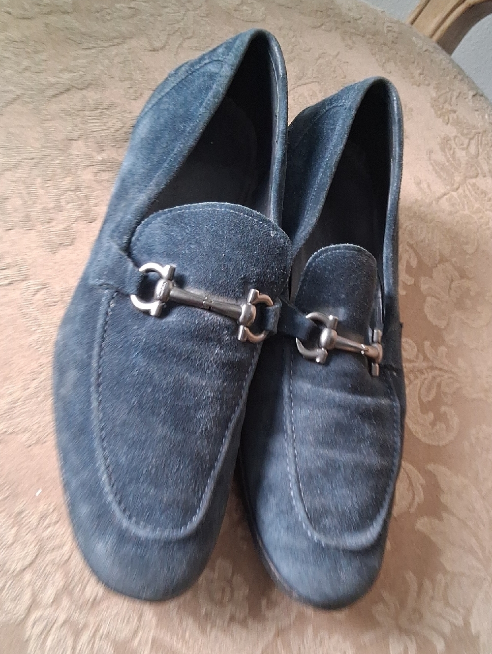 Men's Salvatore Fegarramo Navy Suede Bit Loafers